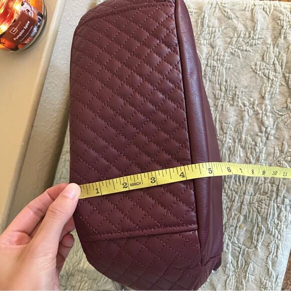 Vera Bradley Leather Carson Shoulder Bag In Mulled Wine Quilted NWOT - Picture 10 of 14